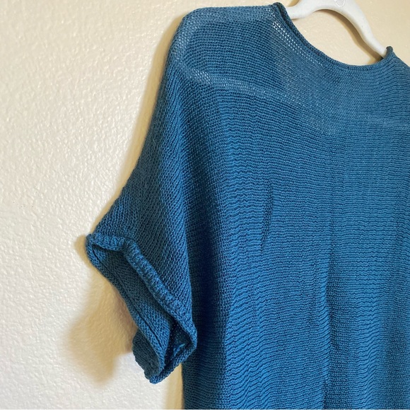 Eileen Fisher Knit Wool Short Sleeve Shirt - Picture 4 of 6
